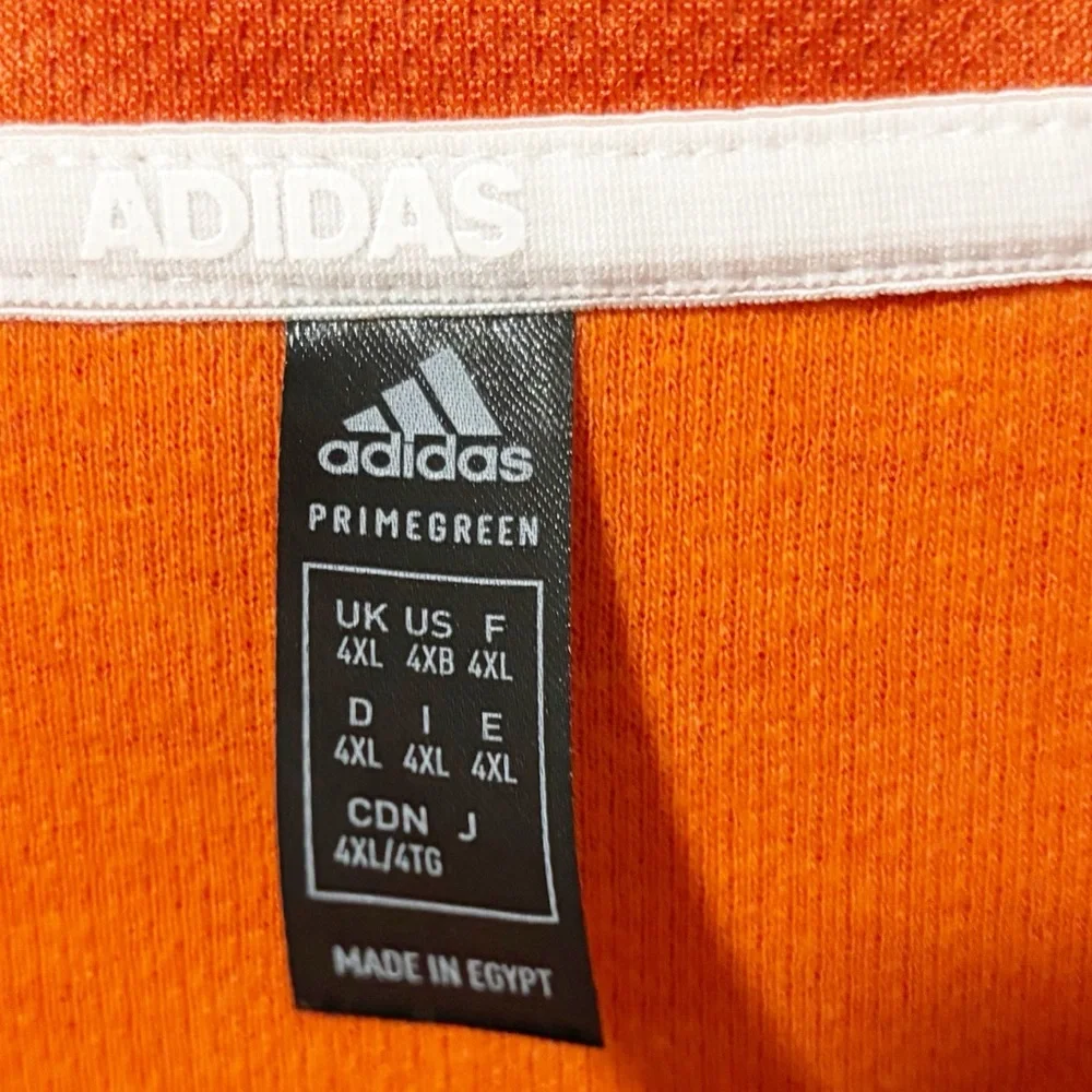 Adidas 3-stripes Quarter-Zip Pullover‎ Mens Size 4XL Orange Activewear Big Man